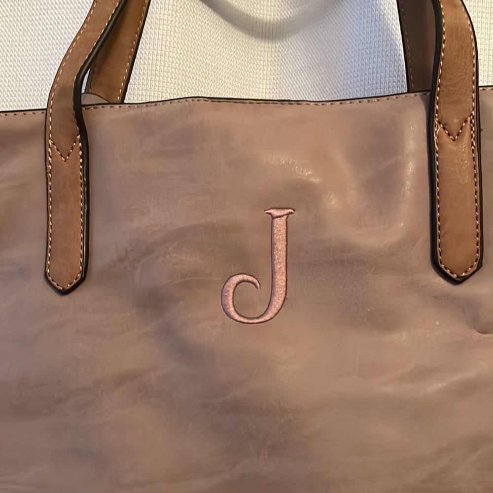 Monogrammed Joy Susan Leather Tote - Picture 2 of 4
